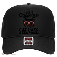 I Run On Caffeine Cat Hair And Cuss Words Coffee Hat thumb 0