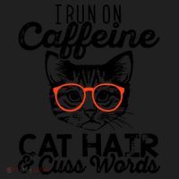 I Run On Caffeine Cat Hair And Cuss Words Coffee Hat thumb 2