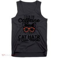 I Run On Caffeine Cat Hair And Cuss Words Coffee Tank Top thumb 0