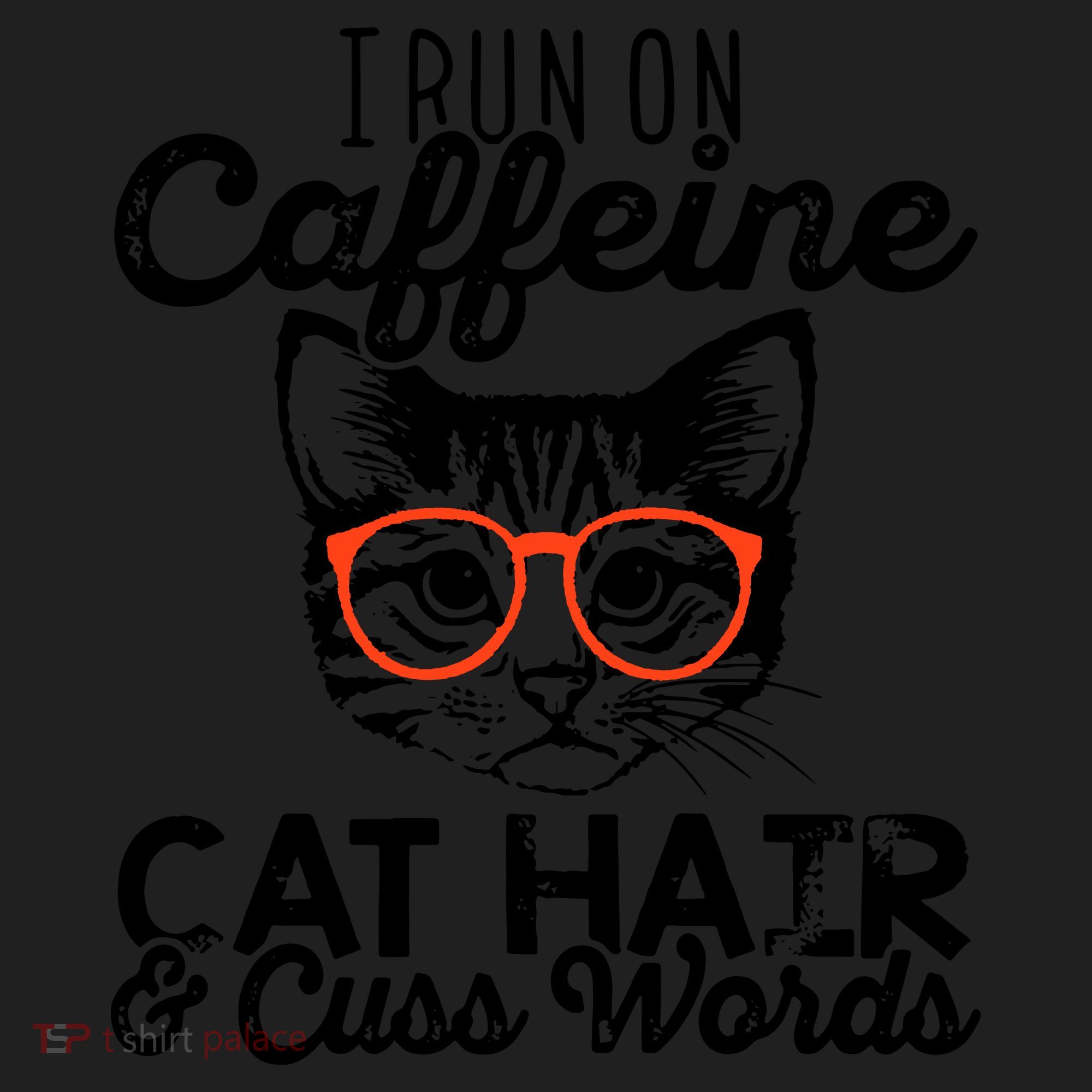 I Run On Caffeine Cat Hair And Cuss Words Coffee Golf Towel