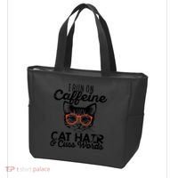 I Run On Caffeine Cat Hair And Cuss Words Coffee Tote Bag thumb 3