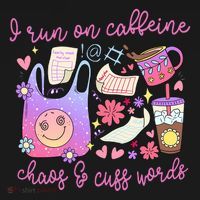 I Run On Caffeine Chaos And Cuss Words Coaster thumb 2