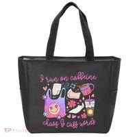 I Run On Caffeine Chaos And Cuss Words Tote Bag thumb 0