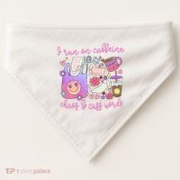 I Run On Caffeine Chaos And Cuss Words USA-Made Doggie Bandana thumb 0