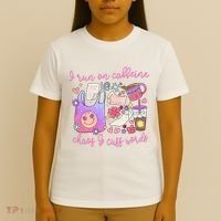 I Run On Caffeine Chaos And Cuss Words T-Shirt thumb 4