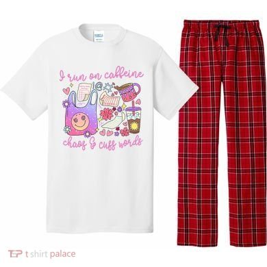 I Run On Caffeine Chaos And Cuss Words Pajama Set