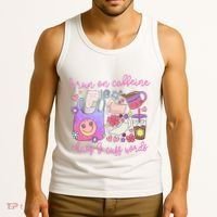 I Run On Caffeine Chaos And Cuss Words Tank Top thumb 3