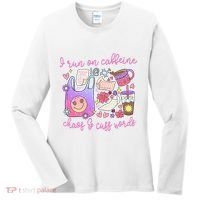 I Run On Caffeine Chaos And Cuss Words Women's Long Sleeve Shirt thumb 0