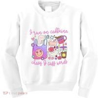 I Run On Caffeine Chaos And Cuss Words Kids Sweatshirt thumb 0