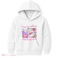 I Run On Caffeine Chaos And Cuss Words Kids Hoodie thumb 0