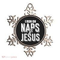 I Run On Naps And Jesus Religion God Church Funny Christian Ornament thumb 0