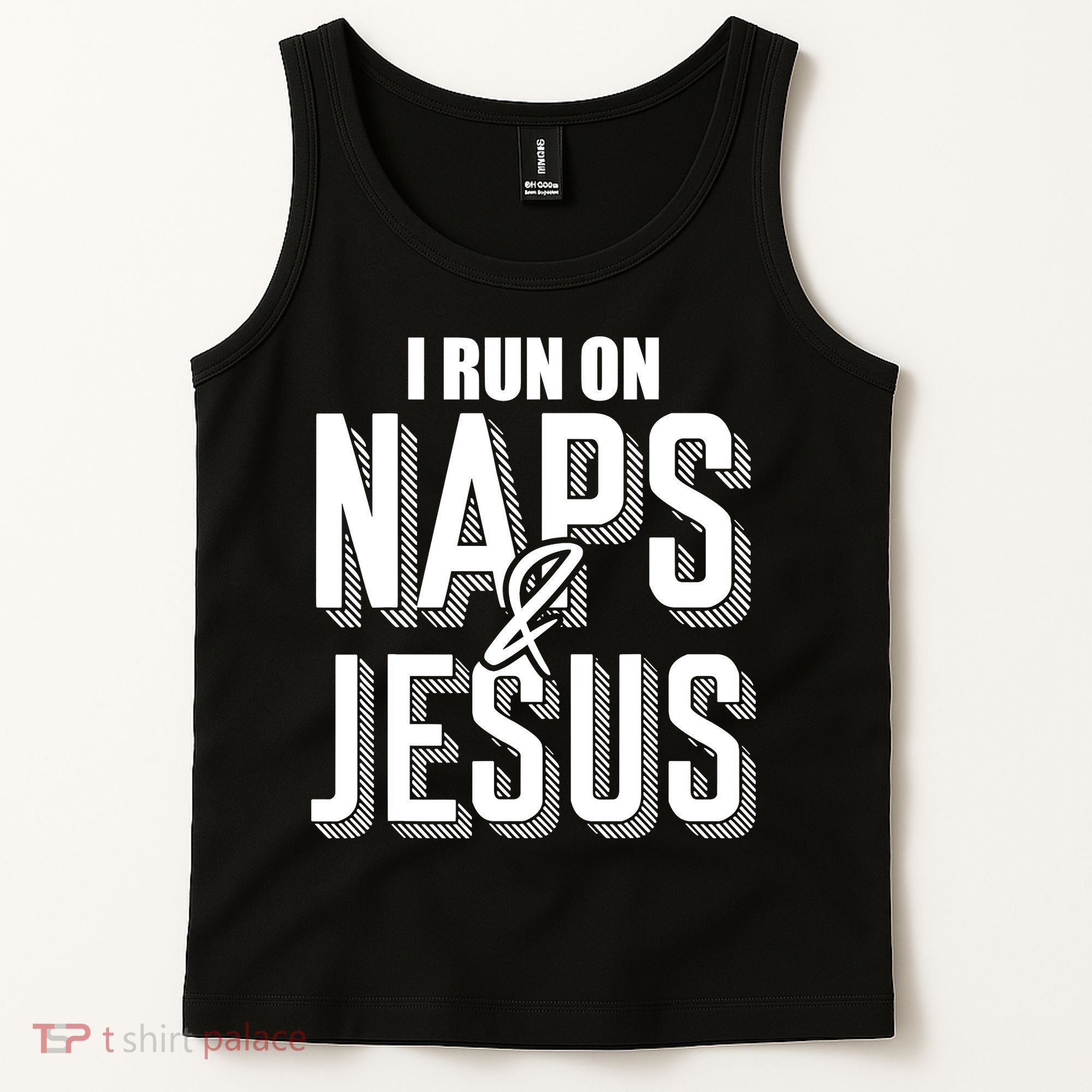 I Run On Naps And Jesus Religion God Church Funny Christian Tank Top