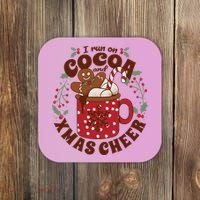 I Run On Cocoa And Xmas Cheer Holiday Christmas Coaster thumb 0