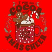 I Run On Cocoa And Xmas Cheer Holiday Christmas Santa Hat thumb 1