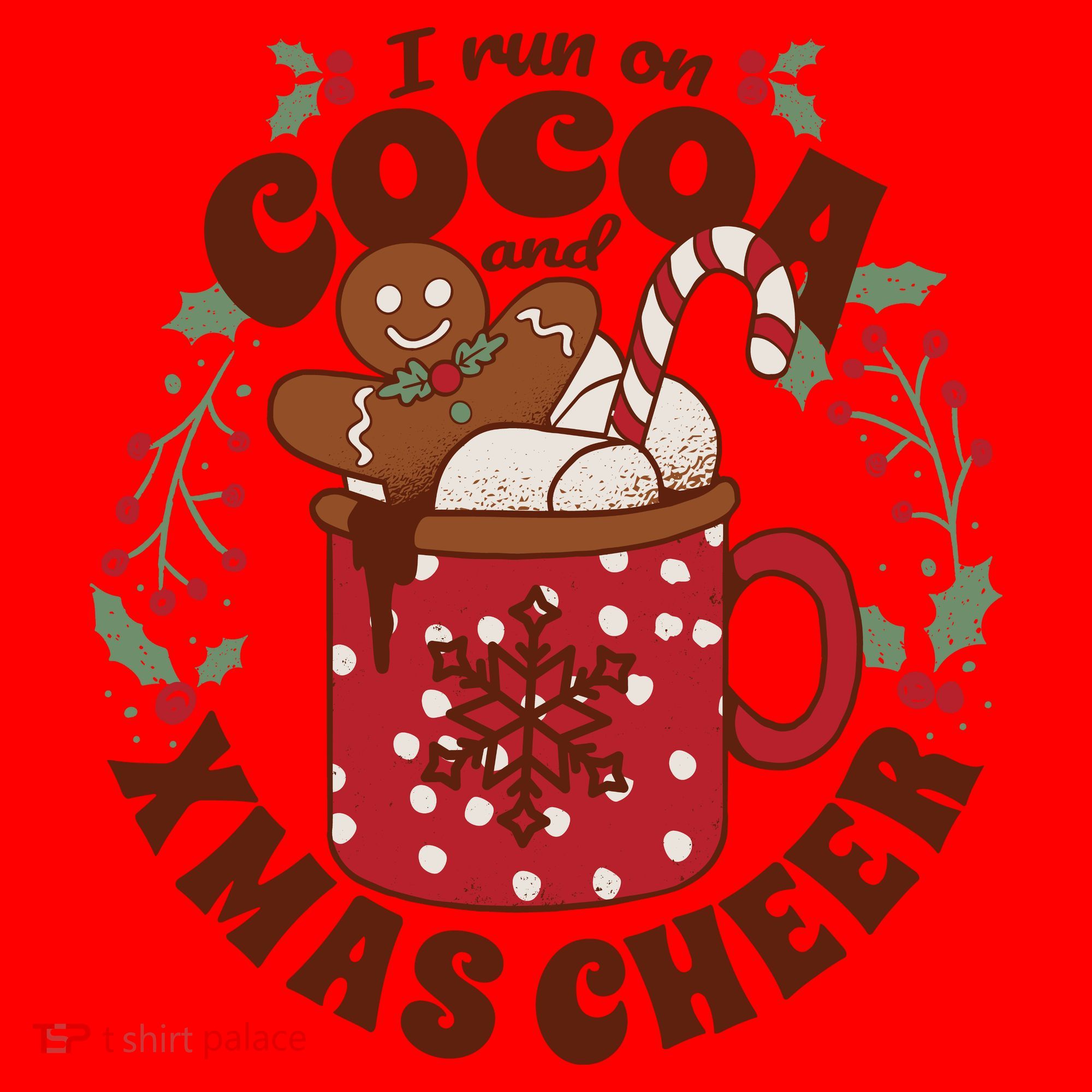 I Run On Cocoa And Xmas Cheer Holiday Christmas Santa Hat