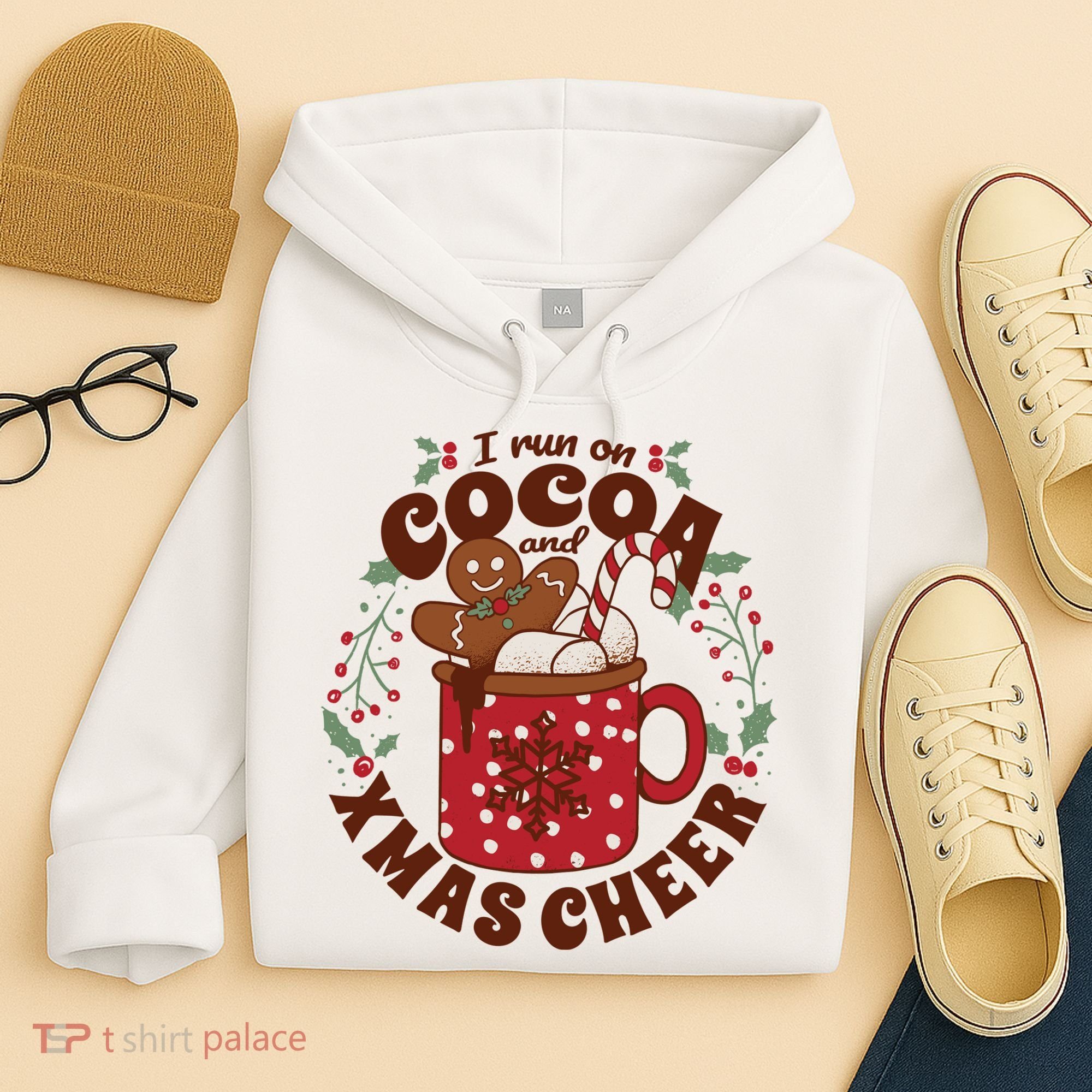 I Run On Cocoa And Xmas Cheer Holiday Christmas Hoodie