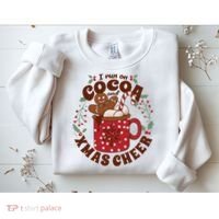I Run On Cocoa And Xmas Cheer Holiday Christmas Sweatshirt thumb 2