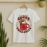 I Run On Cocoa And Xmas Cheer Holiday Christmas T-Shirt thumb 2