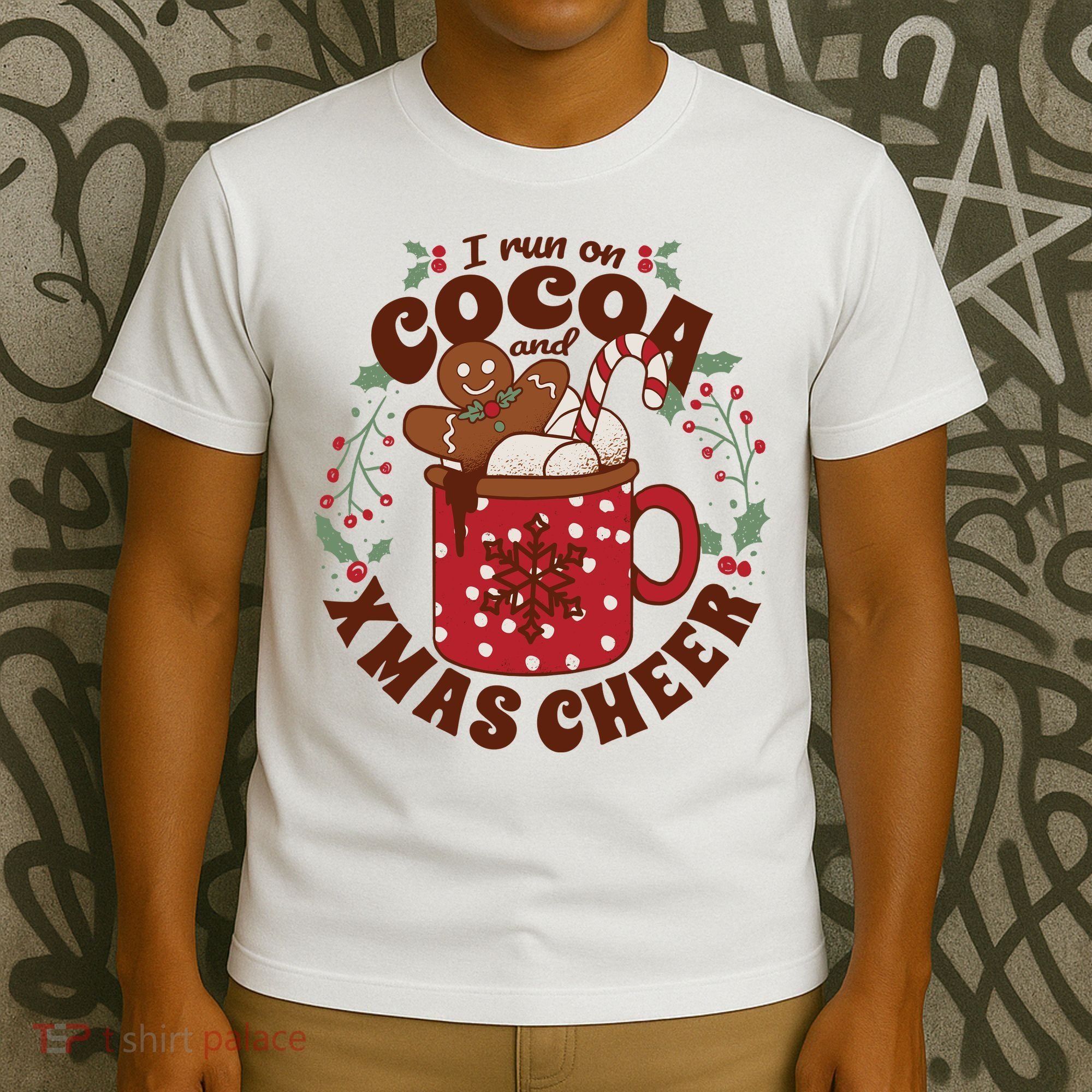 I Run On Cocoa And Xmas Cheer Holiday Christmas T-Shirt