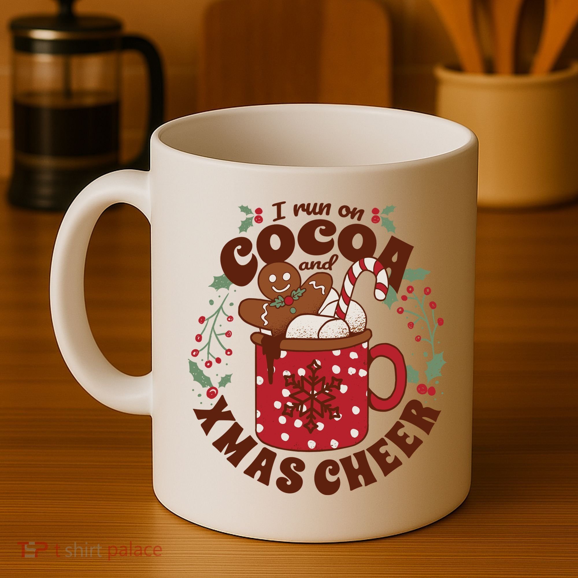 I Run On Cocoa And Xmas Cheer Holiday Christmas Coffee Mug