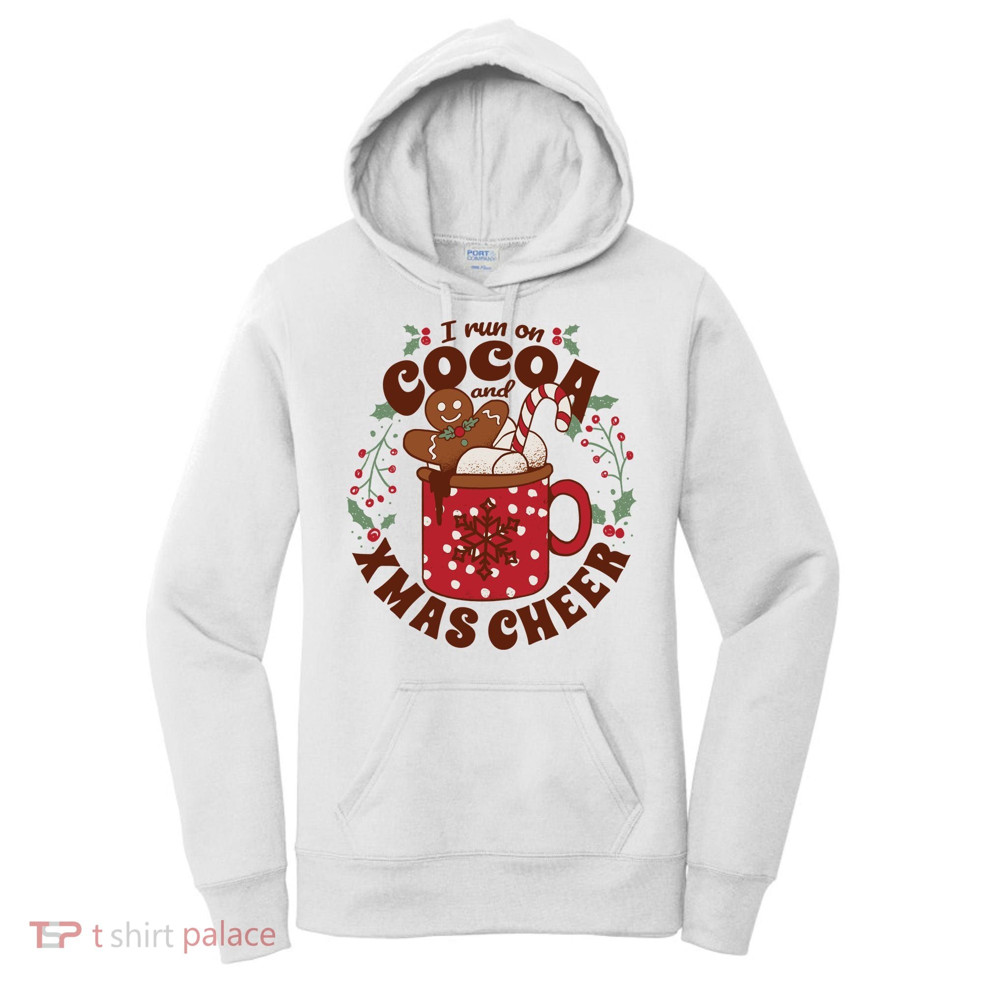 I Run On Cocoa And Xmas Cheer Holiday Christmas Women's Hoodie