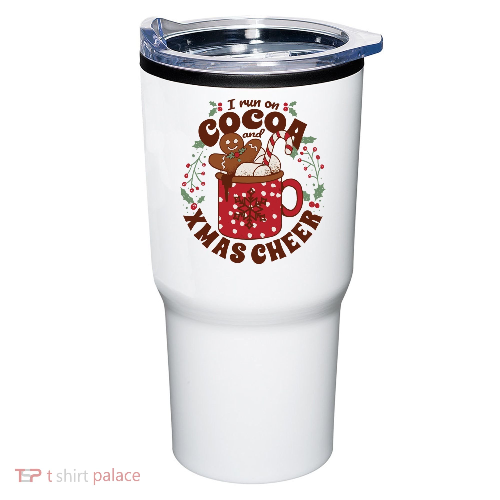 I Run On Cocoa And Xmas Cheer Holiday Christmas Tumbler