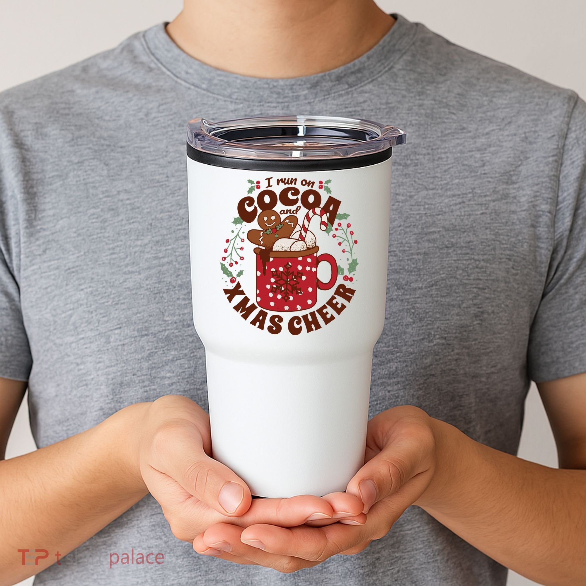 I Run On Cocoa And Xmas Cheer Holiday Christmas Tumbler