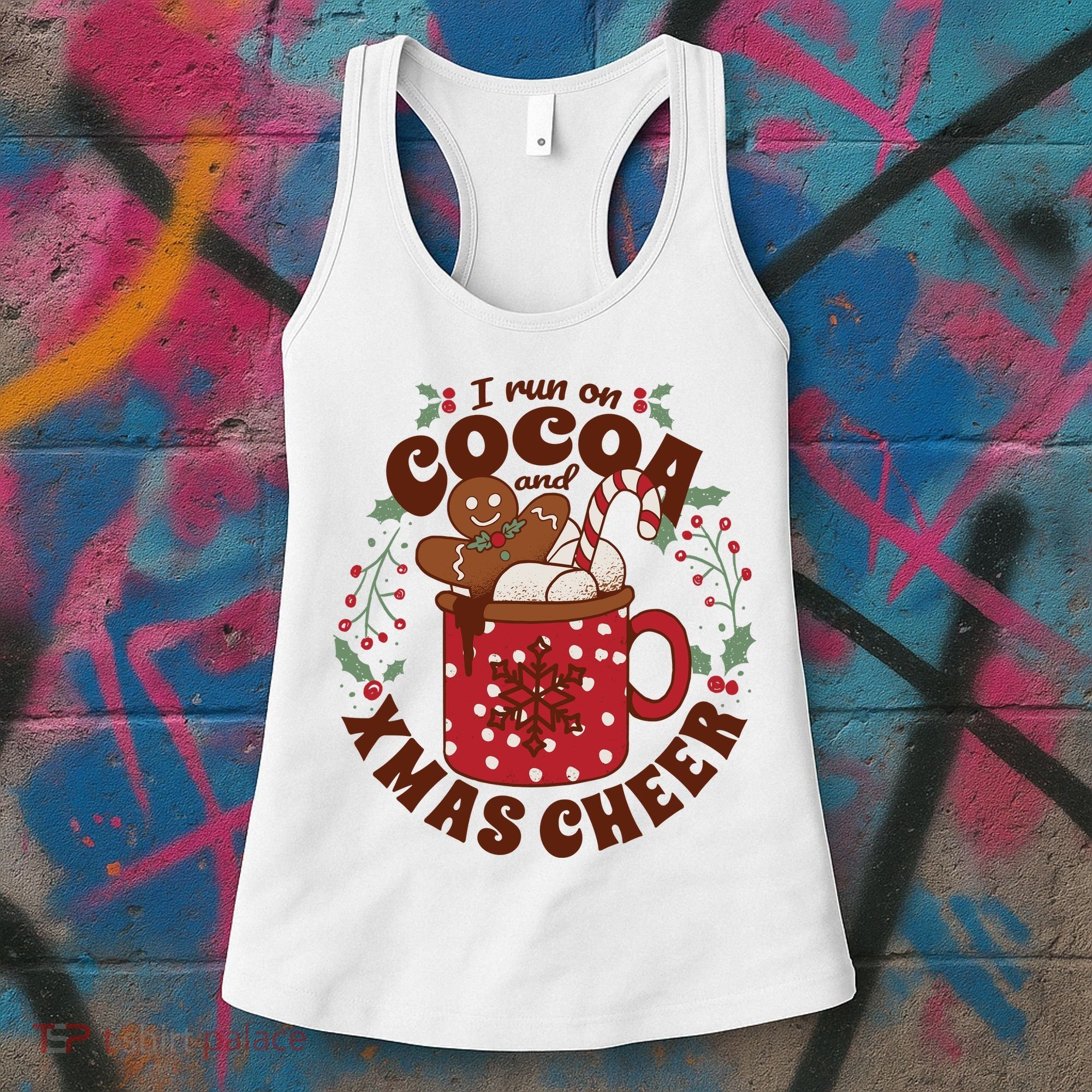 I Run On Cocoa And Xmas Cheer Holiday Christmas Women's Tank Top