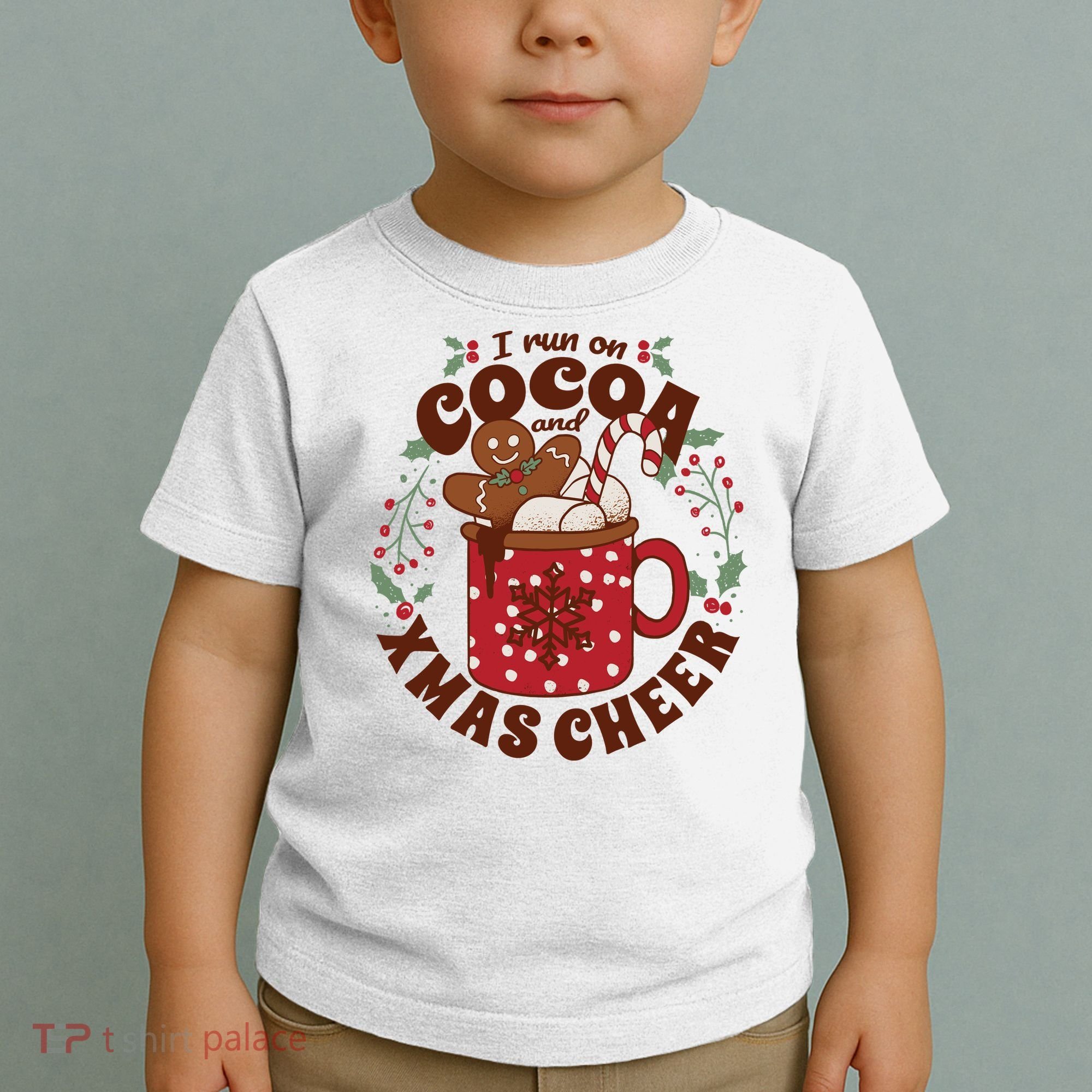 I Run On Cocoa And Xmas Cheer Holiday Christmas Toddler T-Shirt