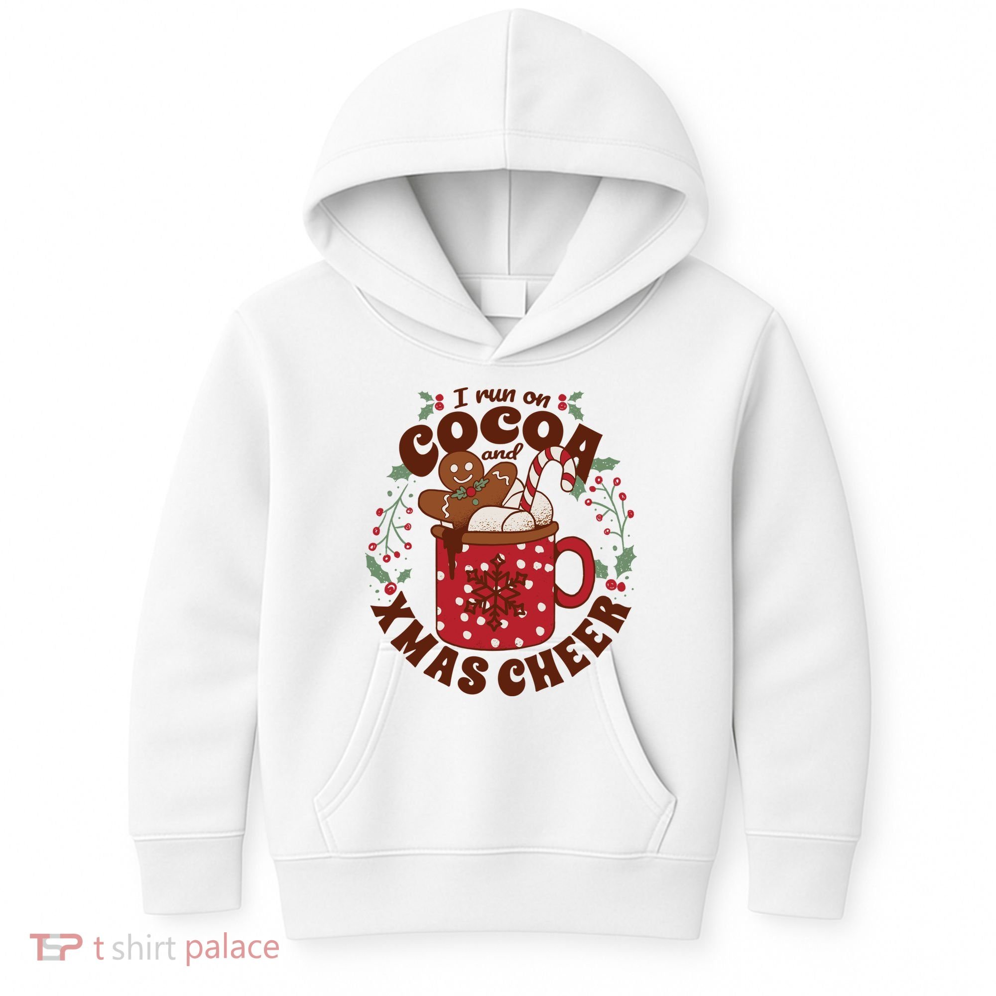 I Run On Cocoa And Xmas Cheer Holiday Christmas Kids Hoodie