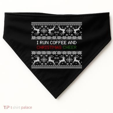I Run On Coffee And Christmas Cheer USA-Made Doggie Bandana