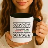 I Run On Coffee And Christmas Cheer Coffee Mug thumb 3