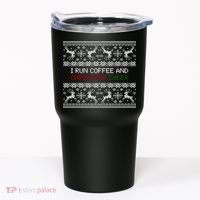 I Run On Coffee And Christmas Cheer Tumbler thumb 0