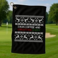 I Run On Coffee And Christmas Cheer Golf Towel thumb 1