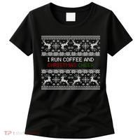 I Run On Coffee And Christmas Cheer Women's T-Shirt thumb 0