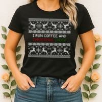 I Run On Coffee And Christmas Cheer Women's T-Shirt thumb 2