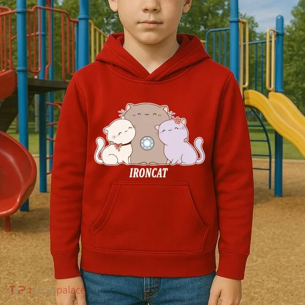 Iron Cat Family Kids Hoodie