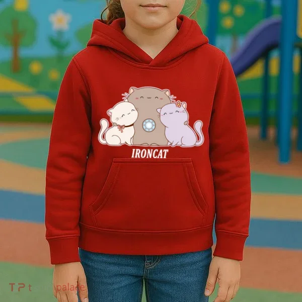 Iron Cat Family Kids Hoodie