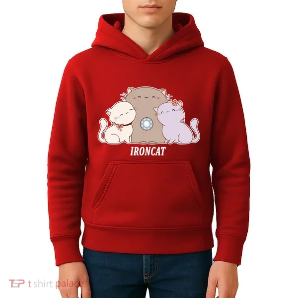 Iron Cat Family Kids Hoodie