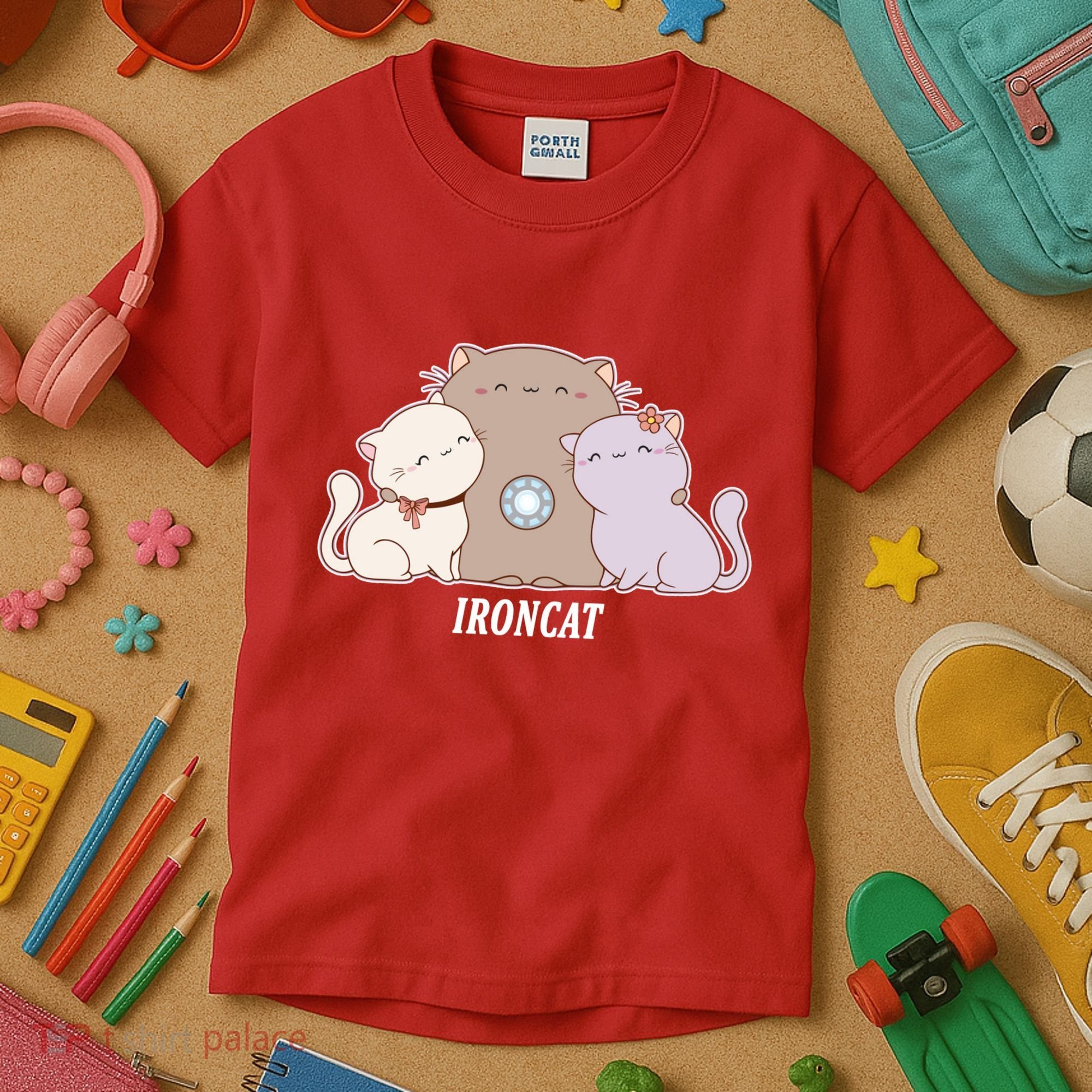 Iron Cat Family Kids T-Shirt