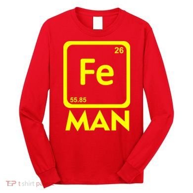 Iron Science Funny Chemistry Fe Periodic Table  Long Sleeve Shirt