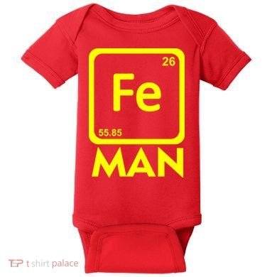 Iron Science Funny Chemistry Fe Periodic Table  Baby Bodysuit