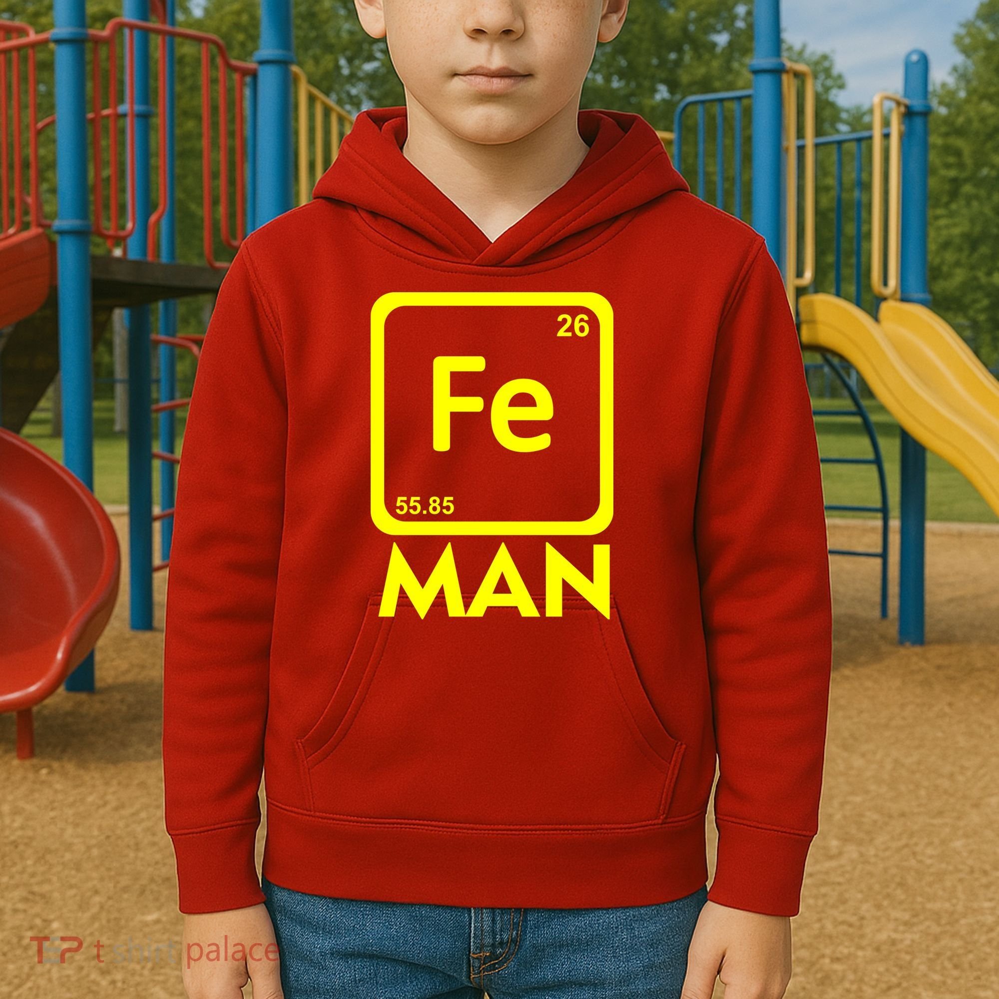 Iron Science Funny Chemistry Fe Periodic Table  Kids Hoodie