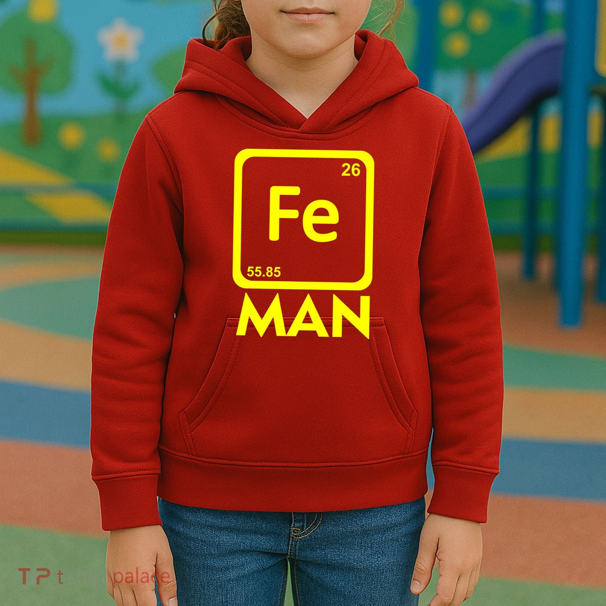 Iron Science Funny Chemistry Fe Periodic Table  Kids Hoodie