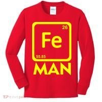 Iron Science Funny Chemistry Fe Periodic Table  Kids Long Sleeve Shirt thumb 0