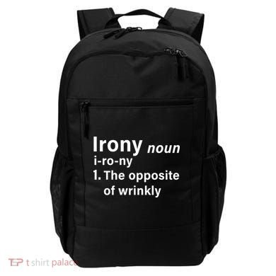Irony Definition The Opposite Of Wrinkly Backpack