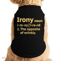 Irony Funny Definition Opposite Of Wrinkly  Doggie Tank thumb 0