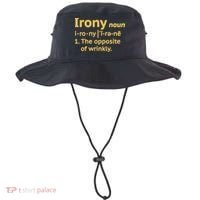 Irony Funny Definition Opposite Of Wrinkly  Bucket Hat thumb 0