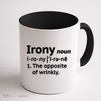 Irony Funny Definition Opposite Of Wrinkly  Coffee Mug thumb 1