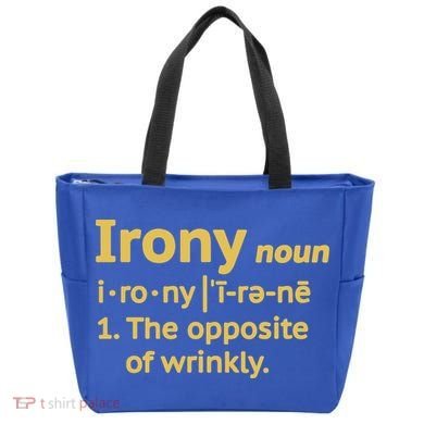 Irony Funny Definition Opposite Of Wrinkly  Tote Bag